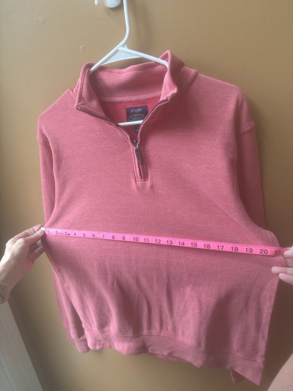 J. Crew Men’s Coral Pink Quarter-Zip Sweater size M - Picture 3 of 5